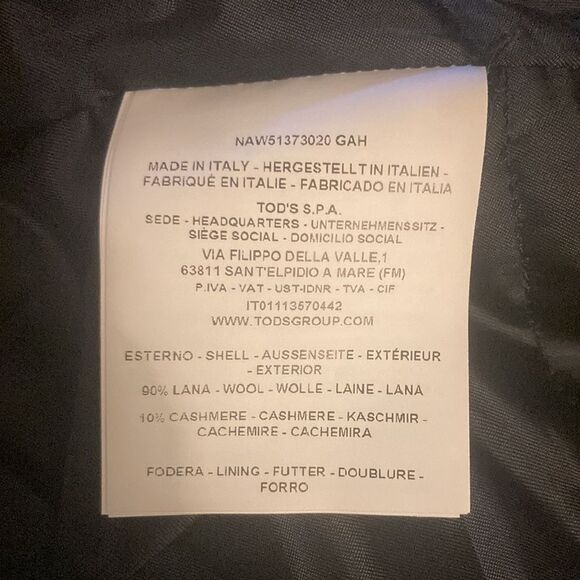 EUC Fay Tod’s Wool Cashmere Double Breasted Pea Coat Metal Toggle Made in Italy - Picture 6 of 8